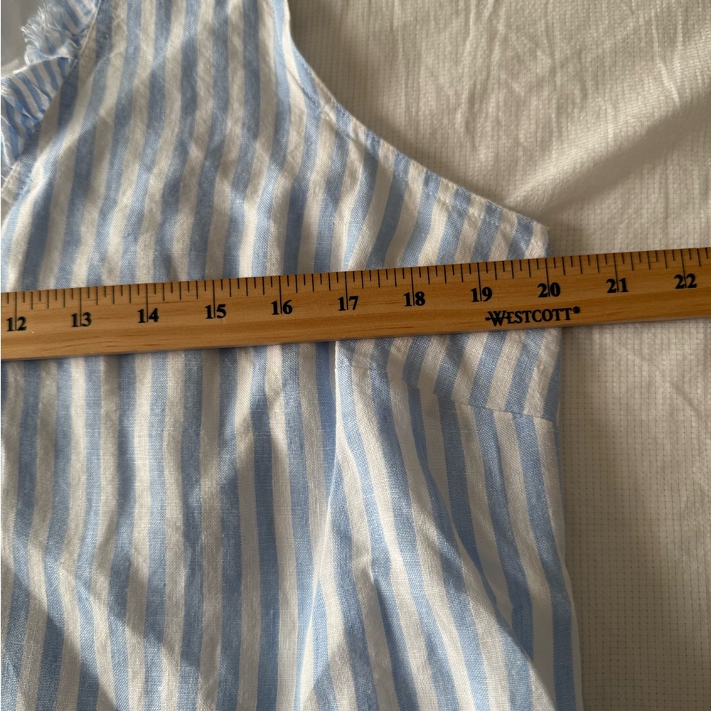 Tommy Bahama Light Blue and White Frayed Edge Top - Picture 7 of 10